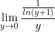 \begin{equation*}\lim_{\limits{y \to 0}}\frac{\frac{1}{ln(y+1)}}{y}\end{equation*}