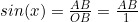 sin(x)=\frac{AB}{OB}=\frac{AB}{1}