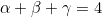 \alpha+\beta+\gamma=4