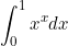 \begin{equation*}\int_0^1{x^x dx}\end{equation}