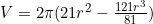 V=2\pi (21r^2-\frac{121r^3}{81})