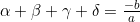 \alpha+\beta+\gamma+\delta=\frac{-b}{a}