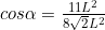 cos\alpha=\frac{11L^2}{8\sqrt{2}L^2}