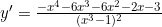 y'=\frac{-x^4-6x^3-6x^2-2x-3}{(x^3-1)^2}