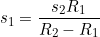 \begin{equation*}s_1=\frac{s_2R_1}{R_2-R_1}\end{equation}