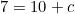 \begin{equation*}7=10+c\end{equation}