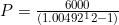 P=\frac{6000}{(1.00492^12-1)}