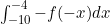 \int_{-10}^{-4} -f(-x) dx