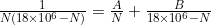 \frac{1}{N(18\times10^{6}-N)}=\frac{A}{N}+\frac{B}{18\times10^{6}-N}