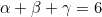 \alpha+\beta+\gamma=6