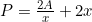 P=\frac{2A}{x}+2x