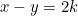 \begin{equation*}x-y=2k\end{equation*}