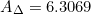 \begin{equation*}A_{\Delta}=6.3069\end{equation*}