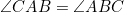 \angle{CAB}=\angle{ABC}