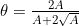 \theta=\frac{2A}{A+2\sqrt{A}}